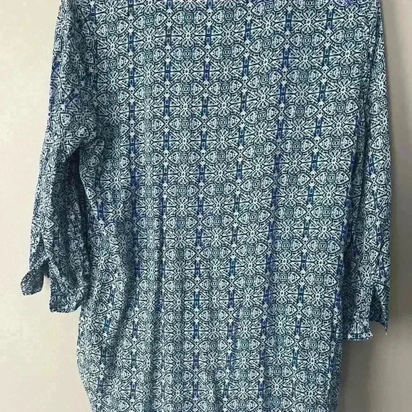 Grand and Greene Blue Print Blouse - Picture 4 of 4